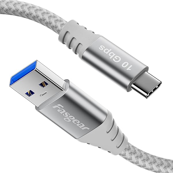 【送料無料】USB-Cケーブル 1.5m USB-A to Type-C 3.2 Gen2 10Gbps 3A急速充電 PS5 Switch対応 メッシュ被覆 Galaxy S23 ポータブルSSD Android Auto対応 (グレー)