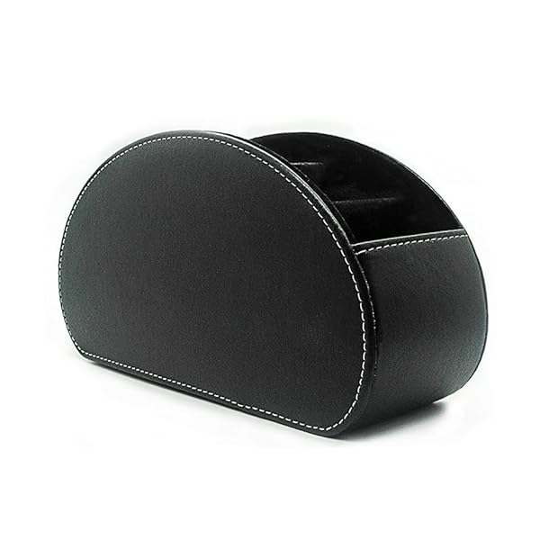 【送料無料】Awesomes リモコンラック PUレザーリモコンホルダー 卓上リモコン収納ボックス 卓上小物収納ケース PUオシャレ収納ボックス (ブラック)