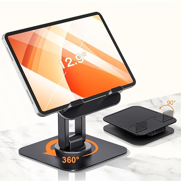 【送料無料】タブレット スタンド iPad スタンド スマホ スタンド 卓上置き 折り畳み式 360°回転可能 高さ角度調整可能 コンパクト タブレットホルダー 滑り止め 安定性拔群 人間工学設計 iPad/iPad Pro/スマホ/モバイルモニター