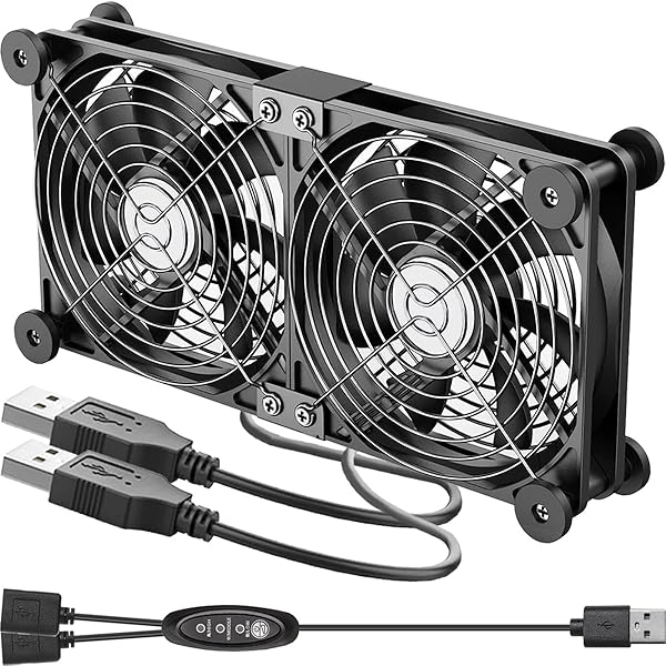 【送料無料】デュアル冷却ファン 120 × 25 mm DC1225 USBポートヒートシンク 低ノ ...