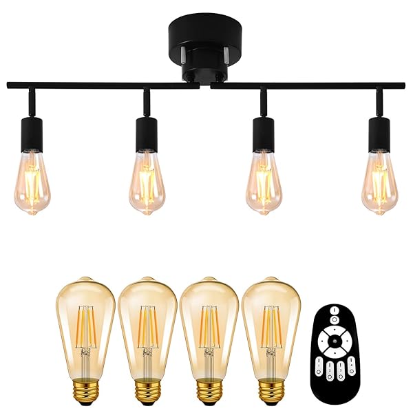 【送料無料】シーリングライト 8畳 スポットライト 4灯 E26口金 リビング照明 消費電力6W（60W形相当） 600LM LED電球60w形付き 無段階調光調色可能 照明器具 北欧 遠隔操作 リビング照明 省エネ 照明器具 天井 シーリングライト