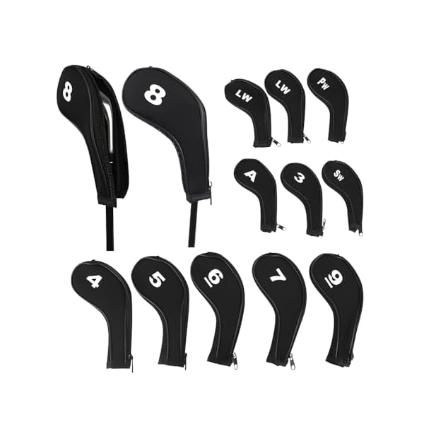 【送料無料】12件のデジタルプリントゴルフクラブアイアンカバークロロプレンゴムファスナーゴルフウェ..