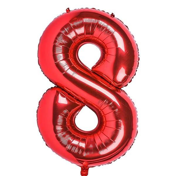 【送料無料】8数字 バルーン赤 小きい誕生日 飾り付け8歳, 100cm赤風船 数字8スウジ バルーン オオキイ 記念日/カーニバル/卒業式/プロポーズ/写真撮影用小道具