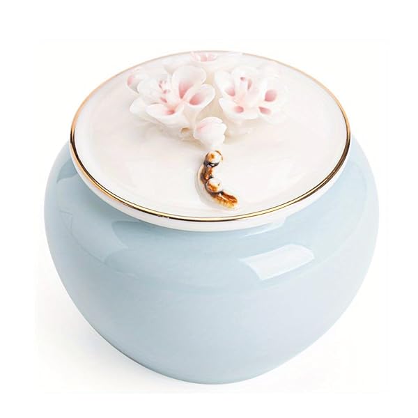 【送料無料】骨壺 分骨ミニ 人気 手元供養 猫分骨壺 陶器製 ペット 遺骨入れ 仏具じる 仏壇手元供養 納骨容器 遺骨入れ(ブルー)