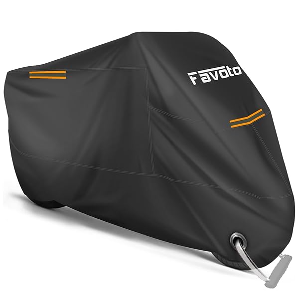 【送料無料】バイクカバー 厚手 高防風 防埃 防雨 防水 防雪 紫外線防止 UVカット 盗難防止 丈夫 2.5m防風ベルト付き ワンタッチバックル付き ロック穴付き 反射テープ付き 収納バッグ付き バイク車体カバー (245*105*125cm)