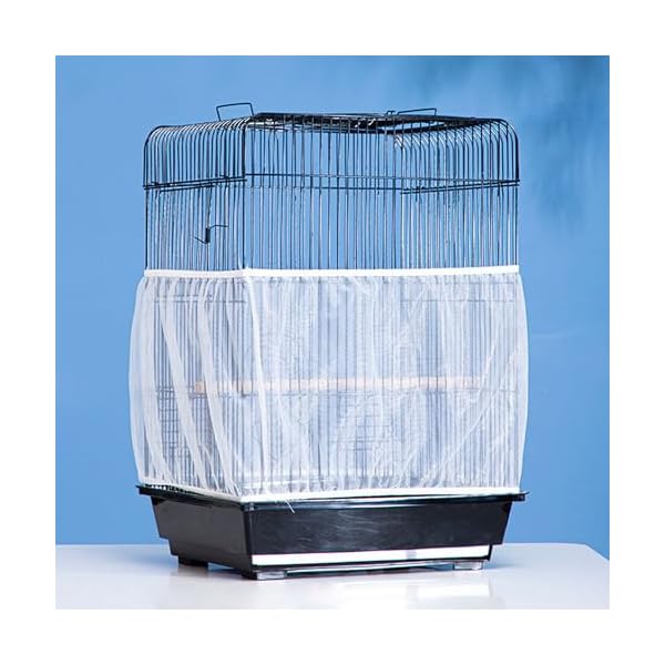 【送料無料】鳥かご ケージカバー メッシュカバー 防塵加工 食べこぼしを防ぐ 伸縮性 通気性 洗濯可能 (M)