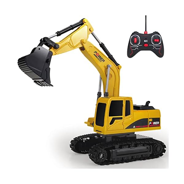 【送料無料】ラジコンカー ショベルカー 車 おもちゃ 建設車両 工事車両 砂場 掘削機 RC ショベルカー 5CH 無線コントローラー 充電式 ケーブル付き 子供 おもちゃ 男の子 女の子 プレゼント 誕生日 クリスマス (ショベルカー 1P)