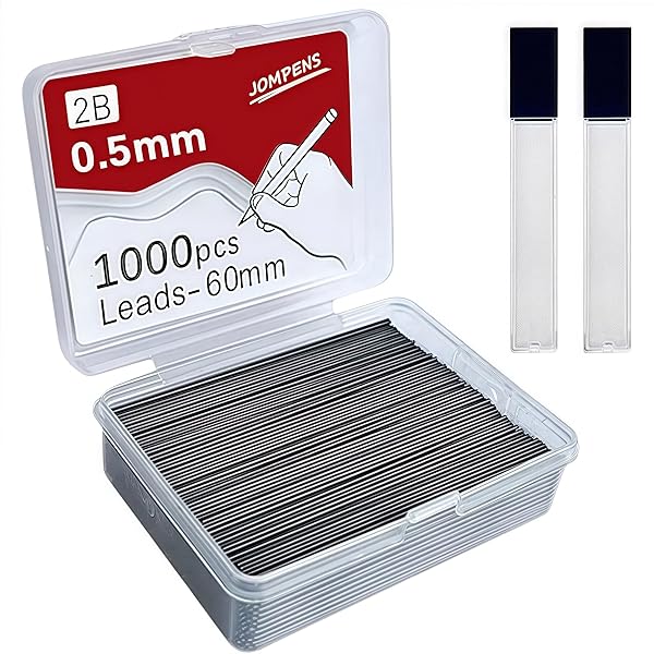 【送料無料】シャーペン 芯 0.5 2b 大容量 1000本 長さ60mm 持ち運びが簡単 学生ギフトボックス