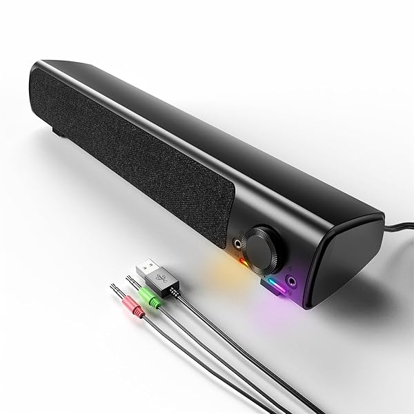 【送料無料】PC スピーカー ステレオ USB スピーカー USB 電源 AUX ケーブル互換デスクトップ/ノートブック/3.5 mm ジャックとマイク ソケット