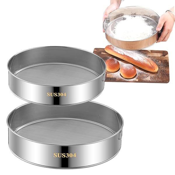 【送料無料】2点セットステンレス 粉ふるい器 こし器 ざる 細かいメッシュ 製菓 粉ふるい ふるい 穀物 小麦粉(2個)