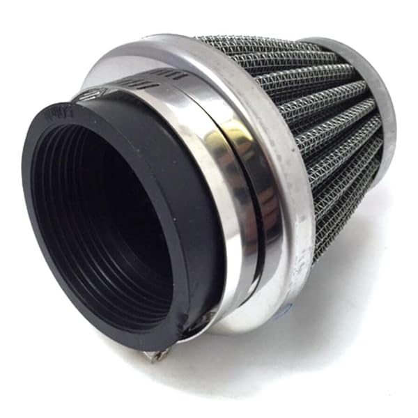 【送料無料】汎用バイク用エアフィルター ステンレス メッシュ製 バンド付き パワーフィルター エアクリーナー 35mm