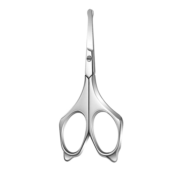 【送料無料】鼻毛はさみ 丸頭デザイン セキュリティ プレミアム ステンレス鋼 曲刃 髭・口髭・鼻毛・眉毛のトリミングに最適 髪の毛・鼻毛・眉毛のケア対応