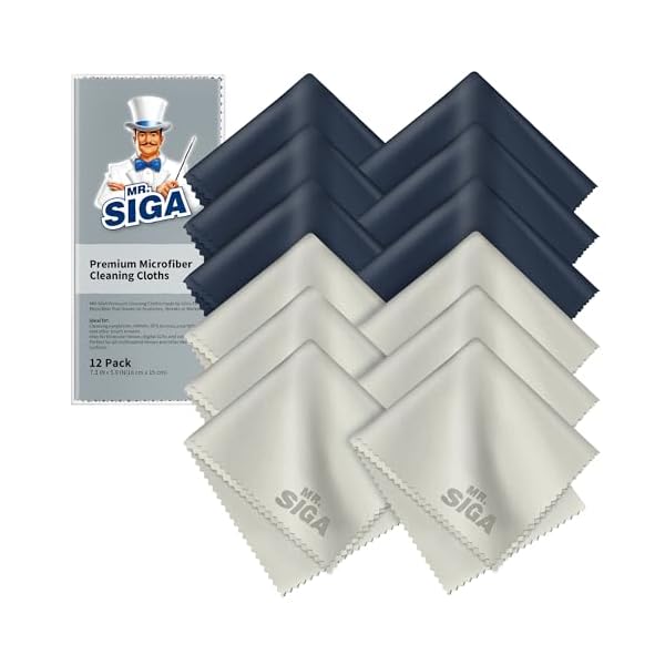 【送料無料】メガネ拭きクロス マイクロファイバー、 カメラレンズ、 液晶画面、 メガネレンズ、スマホ対応 クリーニングクロス サイズ:約15 x 18cm（計12枚入り）