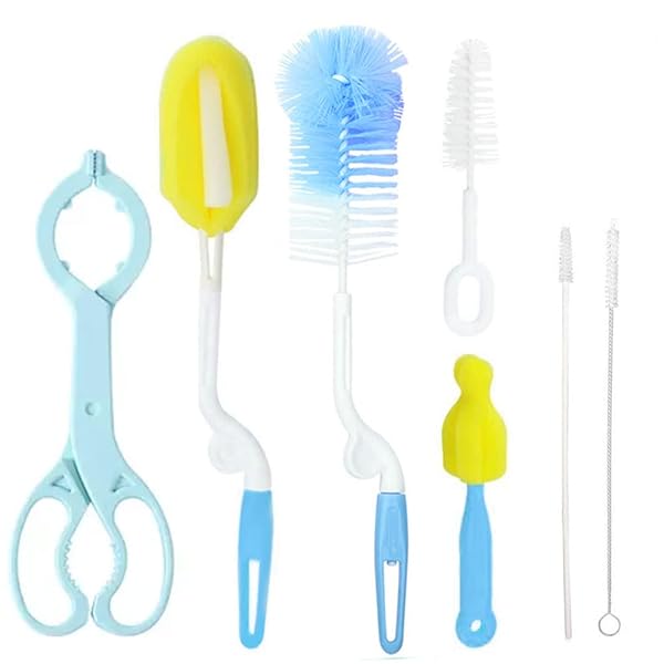 【送料無料】哺乳瓶 ブラシ 哺乳瓶 スポンジ 哺乳 スポンジブラシ 洗浄ブラシ 360°回転可能 色がランダム