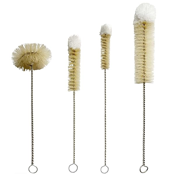 【送料無料】ステンレス瓶洗浄ブラシ 天然豚毛 ウールの先端、ユーティリティ ソーダボトルクリーニングブラシセット、ビン洗いブラシ ロングハンドル 細い、ワイヤー クリーナー 曲げられる 柔軟、スキニー スペース、狭い首の水筒、ビール瓶、ワイン瓶、哺乳
