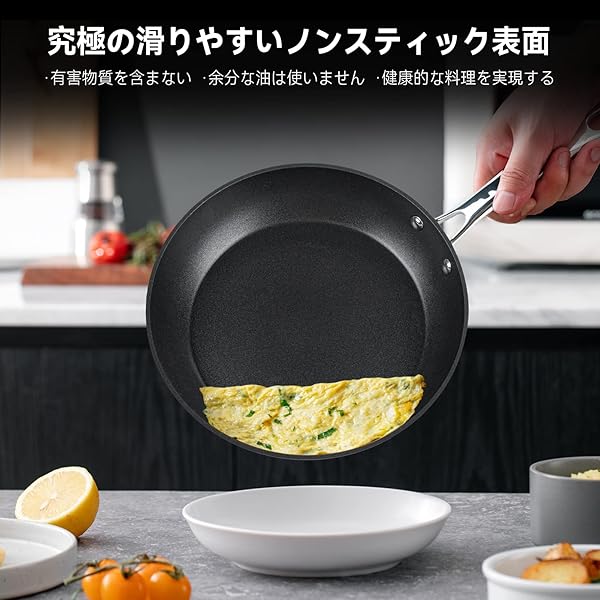 【送料無料】フライパン 28cm ih対応 焦げ付かない 5層コーティング 最高の耐久性 軽量 全て熱源対応 高熱効率 食器洗機対応 手入れが簡単 有害物質を含まない forest369-10077071 フォレストオンライン サンプル画像2