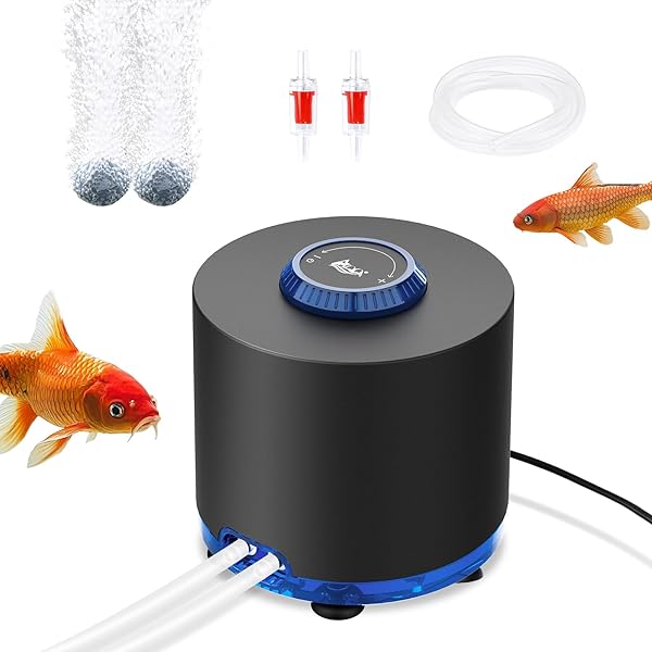 【送料無料】水槽 エアーポンプ 静音 強力 金魚エアーポンプ 6.3L/min エア量調節可能 低振 ...