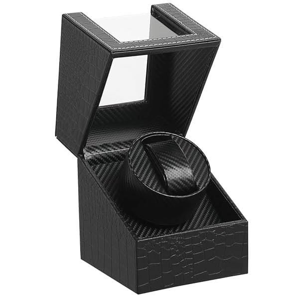 【送料無料】ワインディングマシーン ウォッチワインダー ワインダー 腕時計 自動巻きワインディングマシーン 日本製 マブチモーター自動巻き上げ機 腕時計収納ケース 1本巻き (ワニ模様-125E)