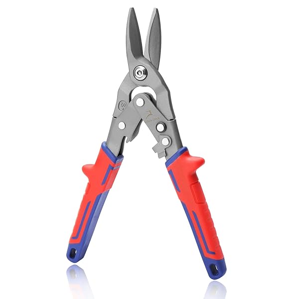 【送料無料】金切鋏 倍力型 ミニ 直刃 切断刃付 溝付 倍力型 金属きれるハサミ 倍力金切万能鋏 ギザ刃 ..