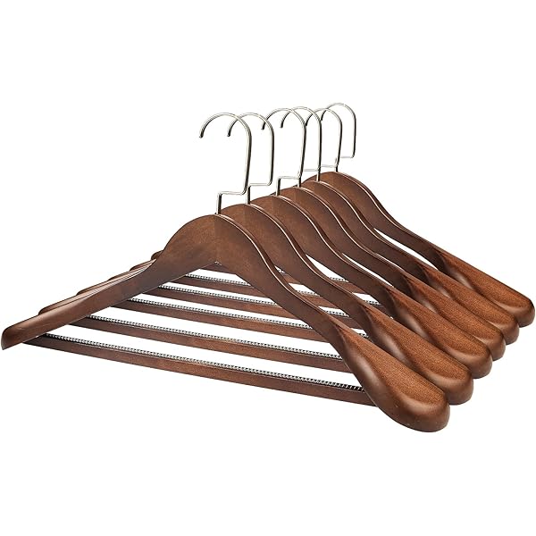 【送料無料】ハンガー 木製ハンガー スーツ ハンガー アップグレードフラットフッ クすべらない 天然高級木