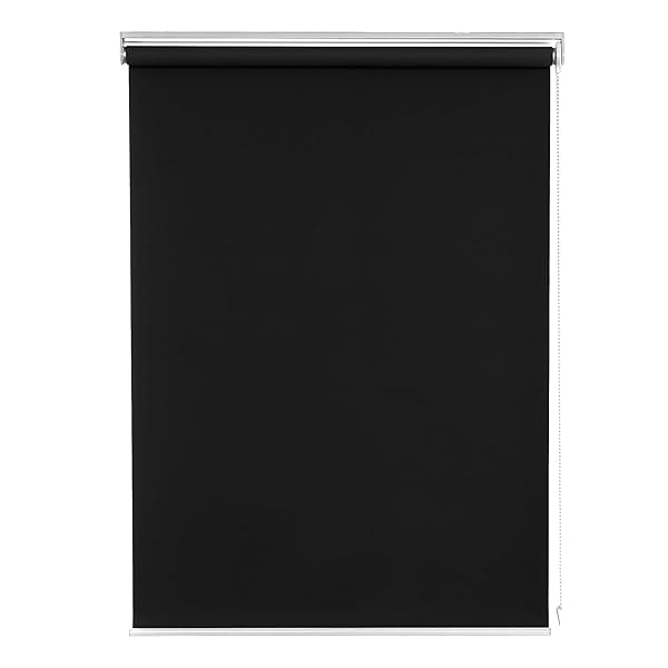 【送料無料】ロールスクリーン ロールカーテン 1級遮光 断熱 遮熱 防音 防寒 UVカット 13サイズ 表裏同色 幅90cm 丈180cm ブラック