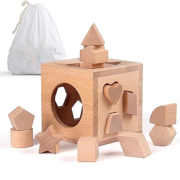 楽天フォレストオンライン【送料無料】型はめ パズルボックス はめ込み 形合わせ 木のおもちゃ かたはめ 形状認識 指先遊び アクティビティキューブ モンテッソーリ おもちゃ 知育玩具 女の子 男の子 1歳 2歳 3歳 人気 出産祝い 子供の日 入園祝い 誕生日 クリスマス