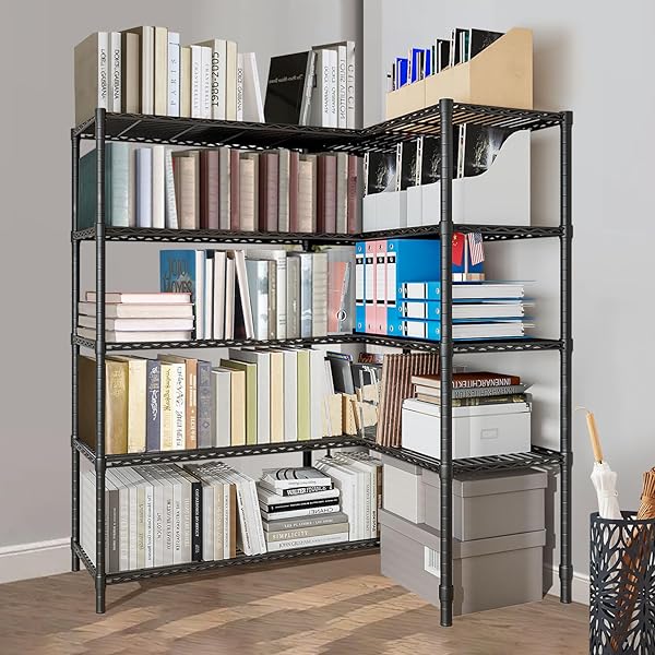 【送料無料】5段スチールラック 棚 収納ラック 幅147×奥行35×高さ150cm ブラック 耐荷重500kg 業 forest369-10082117 フォレストオンライン サンプル画像3