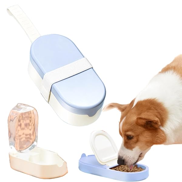 【送料無料】ペットウォーターボトル 犬 水飲み器 2in1デザイン 食事と水分補給 犬 みずのみ