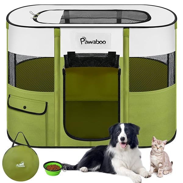 【送料無料】ペットサークル 折りたたみ 犬 室内 ペット ケージ メッシュ 扉付き 犬用 小型犬 組立簡単 防水 長方形 キャットサークル 引き裂けにくい ペットフェンス ファスナー式 出入り便利 犬 屋外サークル 哺乳期 分娩室 動物フレンドルーム うさぎ ケージ 収納袋付き 折り畳みボウル付き アボカド緑 Mサイズブランド色アボカド緑モデル0商品説明【商品概要】「遊び用ペットサイクル」 ペットの噛み付き、掻きに耐えられる頑丈なキャンバス生地と通気性抜群のメッシュ素材を採用したサイクルです。ファスナー式メッシュ屋根付きの設計で、ペットが中から飛び出すことを防止できます。ペットの様子を一目でわかりますので、安心して使用できます。猫、ウサギ、ハリネズミなどの小型動物の遊園地として最適です。「軽量でコンパクト」　異なるニーズに応じて、S/M/Lの3つのサイズがあります。いずれも折り畳めるデザインで、省スペース収納ができます。収納袋が付いており、気軽に持ち歩けますので、家庭用だけではなく、アウトドアも最適です。組立の説明動画付きで、簡単に組立・収納できます。「お手入れ簡単」　上質なキャンバス生地を採用し、濡れ雑巾で拭くだけでもいいし、丸ごと水で洗い流しても大丈夫です。天面がオープンできますので、掃除のときは奥まで手が届けてさらに便利です。排泄物やよだれで汚れがちな底部は防水材質で、外に漏れることなく、汚れた部分だけをサッと拭き取って掃除できるのでお手入れ簡単です。「側面ファスナー式扉設計」　製品全体は8本のガラス繊維棒で支えられ、側面にダブルファスナー式の扉を追加して、安定性にがあり、ペットの分娩室としても適用し、哺乳期の猫ママと子猫たちが自由に出入りできる優しいデザインです。扉は巻き上げて固定できます。外側に更に収納用のポケットがあり、収納袋、付属の折り畳めるボウル又は他の小物収納にばっちりです。「幅広い使用場面」　ペットの遊びサークルとしてはもちろん、ペットの分娩室、ベビーサークルとしても適用します。屋根付きのデザインで、おもちゃなどの収納サークルとしての活躍も期待できます！4本の固定用鉄棒を付属して、公園などで使うときに、土に差し込んで固定して、やんちゃなペットでも安心に使用できます。付属の折り畳みボウルを持って、ペットを連れてピクニックでも行きましょう！【商品説明】ペットサークル 折りたたみ【商品詳細】商品種別：犬用サークル・プレイサークル商品名：【送料無料】ペットサークル 折りたたみ 犬 室内 ペット ケージ メッシュ 扉付き 犬用 小型犬 組立簡単 防水 長方形 キャットサークル 引き裂けにくい ペットフェンス ファスナー式 出入り便利 犬 屋外サークル 哺乳期 分娩室 動物フレンドルーム うさぎ ケージ 収納袋付き 折り畳みボウル付き アボカド緑 Mサイズ製造元：商品番号：P723314246093商品内容：Mサイズ(11.34kg以下適用)色：アボカド緑商品タイプ：モダン【当店からの連絡】お客様にご満足いただけるよう、最後まで誠意を持って気持ちの良いお取引を心がけております。