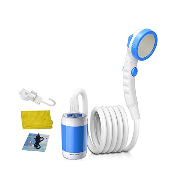 【送料無料】ポータブルシャワーキャンプトラベルシャワー屋外電気シャワー内蔵5000mAh大容量USBケーブル充電式バッテリー駆動屋内または屋外パーソナルシャワーウォーターポンプ洗車用ペットクリーニング庭の水やり (青)ブランド色青モデル商品説明【商品概要】【商品説明】安全で便利な屋外キャンプシャワー：キャンプ用シャワーは完全に充電されており、最大90分間使用できるため、いつでも幸せなシャワーを楽しむことができます。水の流量は4L / minと高く、入浴を容易にする理想的で強い水圧を提供します。 充電式キャンプシャワー：2〜5時間の1回の充電で最大90分間使用できます。 IP68防水ポンプ、水に直接入れて、どこでも簡単にシャワーを浴びてください。 製品仕様： 電圧：3.7V。 リチウム電池：5000mAh。 水の流れ：3 L /分-4L /分。 充電モード：DC5V入力。 充電時間：充電器によって異なります（5V / 2A：約4時間）。 インジケーターライト：充電インジケーター：青; 低電力インジケータ：薄赤 全長：約2メートル ポンプサイズ：2559 x4252インチ. 安全水温：41.0°Fから122.0°F。 充電に関する注意事項： 1.充電要件：出力5V2Aまたは2A以上。 2.充電時間：3〜4時間。 3.インジケーターライト：充電インジケーター（青）。低電力インジケータ赤（赤信号（赤）） 4.充電インジケーター：充電プロセスが青色に点灯します。バッテリーがいっぱいになると、青いライトが消えます。 5.充電するときは、電源ボタンがオフの状態になっていることを確認してください。 （確認方法：電源ボタンを繰り返し押した後 数分間充電して、電源スイッチをオフ状態に設定します）。 注：使用中に自動的に電源が切れる場合は、 オフではありません。マシンが完了できません この状態で充電してください。電源を切るには電源ボタンを押す必要があります 正常にロードされるステータス。 コンテンツ： ポータブル電気シャワー1つ。 1 x 6フィート（1.8 m）ホース 収納ネットバッグ1個 USB-DC充電ケーブル1本 1取扱説明書 シャワーホルダー1個。 ゴムガスケット1個 1xサクションキャップ/吊り下げ用フック USBケーブル（付属）をバッテリーと、ラップトップやコンピューターなどのUSB互換デバイスに接続するだけです。 壁のコンセントにUSB充電器が組み込まれているとさらに便利です。 多目的ポータブルシャワー、屋内/屋外シャワー、キャンプ、バーベキュー、ハイキング、旅行、子供入浴、ペットの掃除、洗車、植物の水やり。開花シャワー、キャンプシャワー、子供用入浴、植物の水やり、洗濯、屋外シャワーに適しています 警告：5Vを超えるアダプターでバッテリーを充電しないでください。【商品詳細】商品種別：ポータブルシャワー商品名：【送料無料】ポータブルシャワーキャンプトラベルシャワー屋外電気シャワー内蔵5000mAh大容量USBケーブル充電式バッテリー駆動屋内または屋外パーソナルシャワーウォーターポンプ洗車用ペットクリーニング庭の水やり (青)製造元：色：青商品タイプ：多目的【当店からの連絡】お客様にご満足いただけるよう、最後まで誠意を持って気持ちの良いお取引を心がけております。