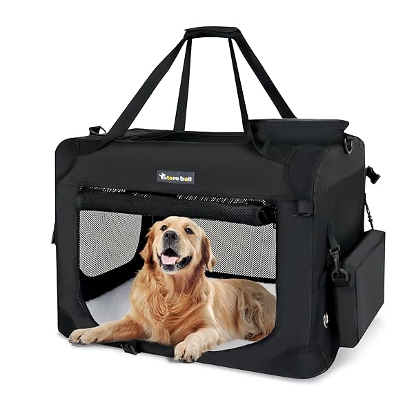 【送料無料】ソフトクレート 大型犬 大空間な犬用クレート 折りたたみペットケージ 4面メッ