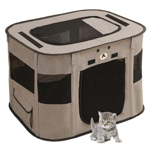 【送料無料】長方形 折りたたみ式 ペットサークル 収納バッグ付き 猫 犬用 ケージ 組み立て
