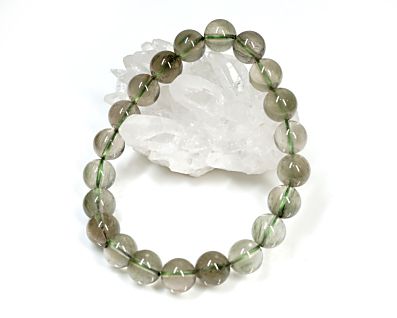 グリーンルチル ブレスレット 10mm玉 No.12 [ 画像現物・一点物 ] パワーストーン 天然石 FORESTBLUE フォレストブルー【2574】