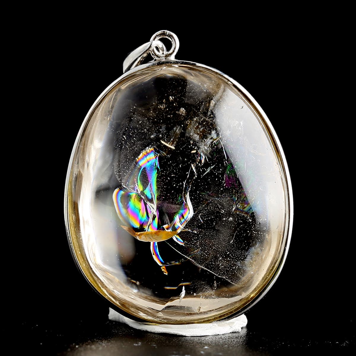 レインボー水晶 （アイリスクォーツ）ペンダントトップ No.8 [ 画像現物・一点物 ] パワーストーン 天然石 FORESTBLUE フォレストブルー【7301】