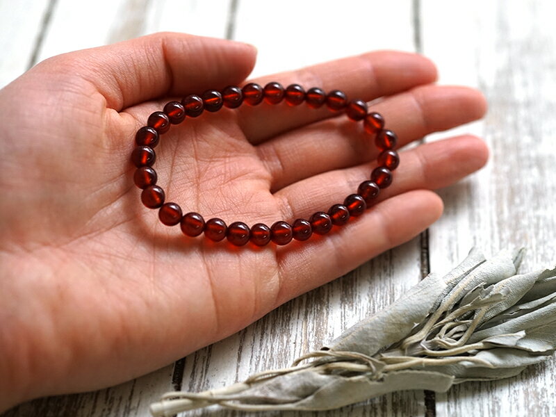 オレンジガーネット（ヘソナイト） ブレスレット 6mm玉 No.10 [ 画像現物・一点物 ] パワーストーン 天然石 FORESTBLUE フォレストブルー【6249】