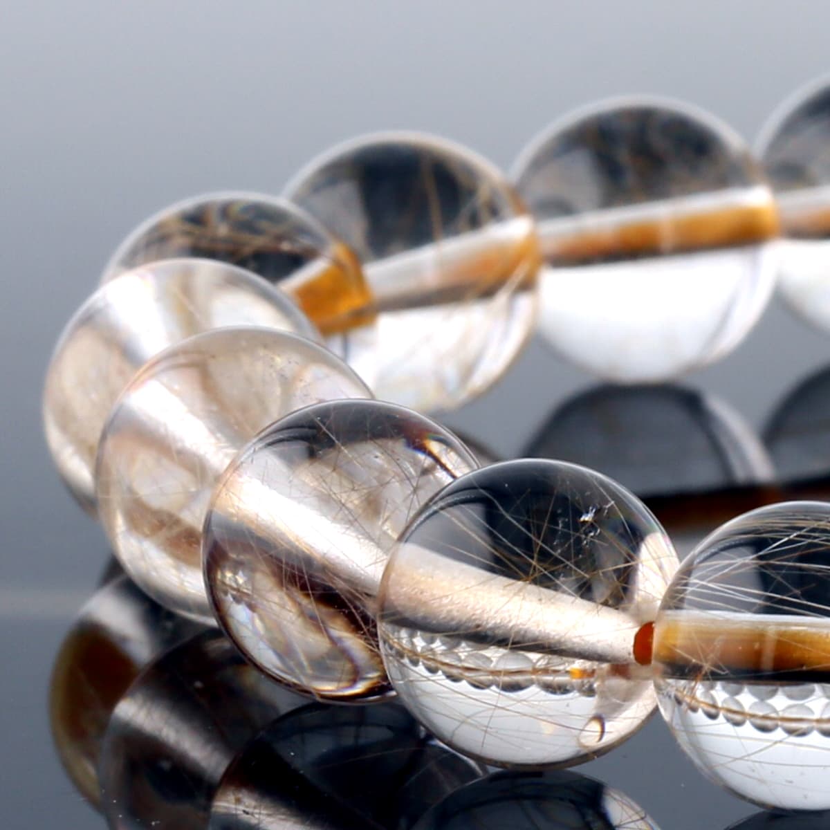 ゴールドルチル ブレスレット 9.5mm玉 No.53 [ 画像現物・一点物 ] [ 画像現物・一点物 ] パワーストーン 天然石 FORESTBLUE フォレストブルー【3748】