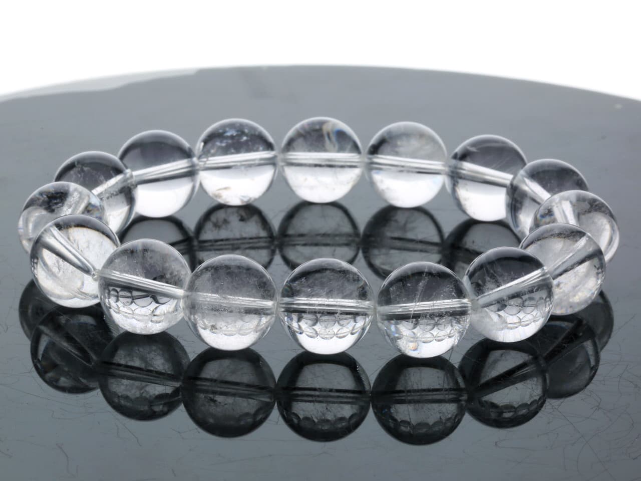 ヒマラヤ水晶 （ガネーシュヒマール産） ブレスレット 14mm玉 No.22 [ 画像現物・一点物 ] パワーストーン 天然石 FORESTBLUE フォレストブルー【5003】