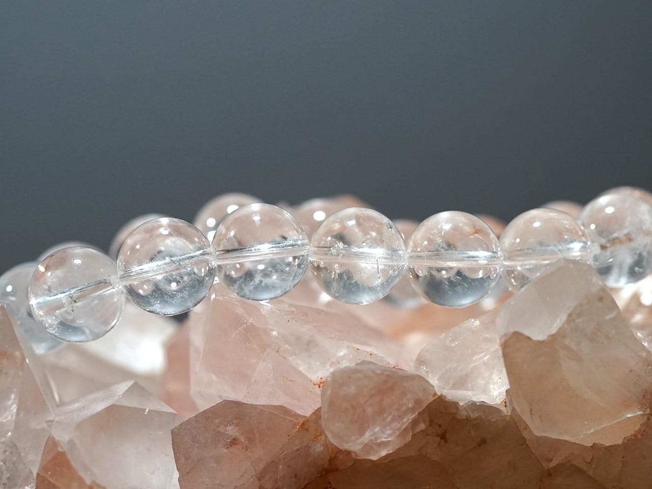 ヒマラヤ水晶 （ガネーシュヒマール産） ブレスレット 14mm玉 No.22 [ 画像現物・一点物 ] パワーストーン 天然石 FORESTBLUE フォレストブルー【5003】