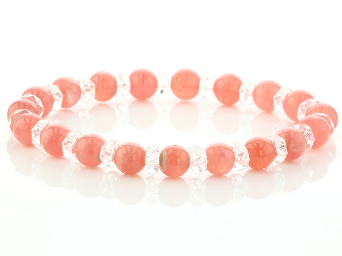 インカローズ ミックス ブレスレット 7.5mm玉 No.34 最高級5A [ 画像現物・一点物 ] パワーストーン 天然石 FORESTBLUE フォレストブルー【5238】