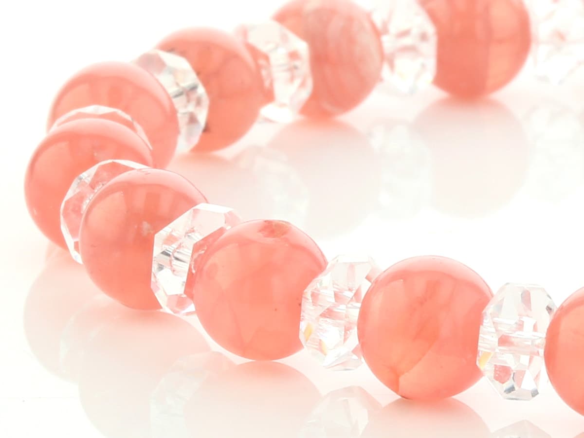 インカローズ ミックス ブレスレット 7.5mm玉 No.34 最高級5A [ 画像現物・一点物 ] パワーストーン 天然石 FORESTBLUE フォレストブルー【5238】