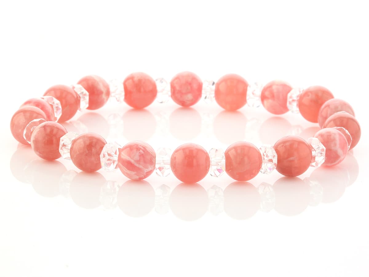 インカローズ ミックス ブレスレット 8.5mm玉 No.40 最高級5A [ 画像現物・一点物 ] パワーストーン 天然石 FORESTBLUE フォレストブルー【8957】