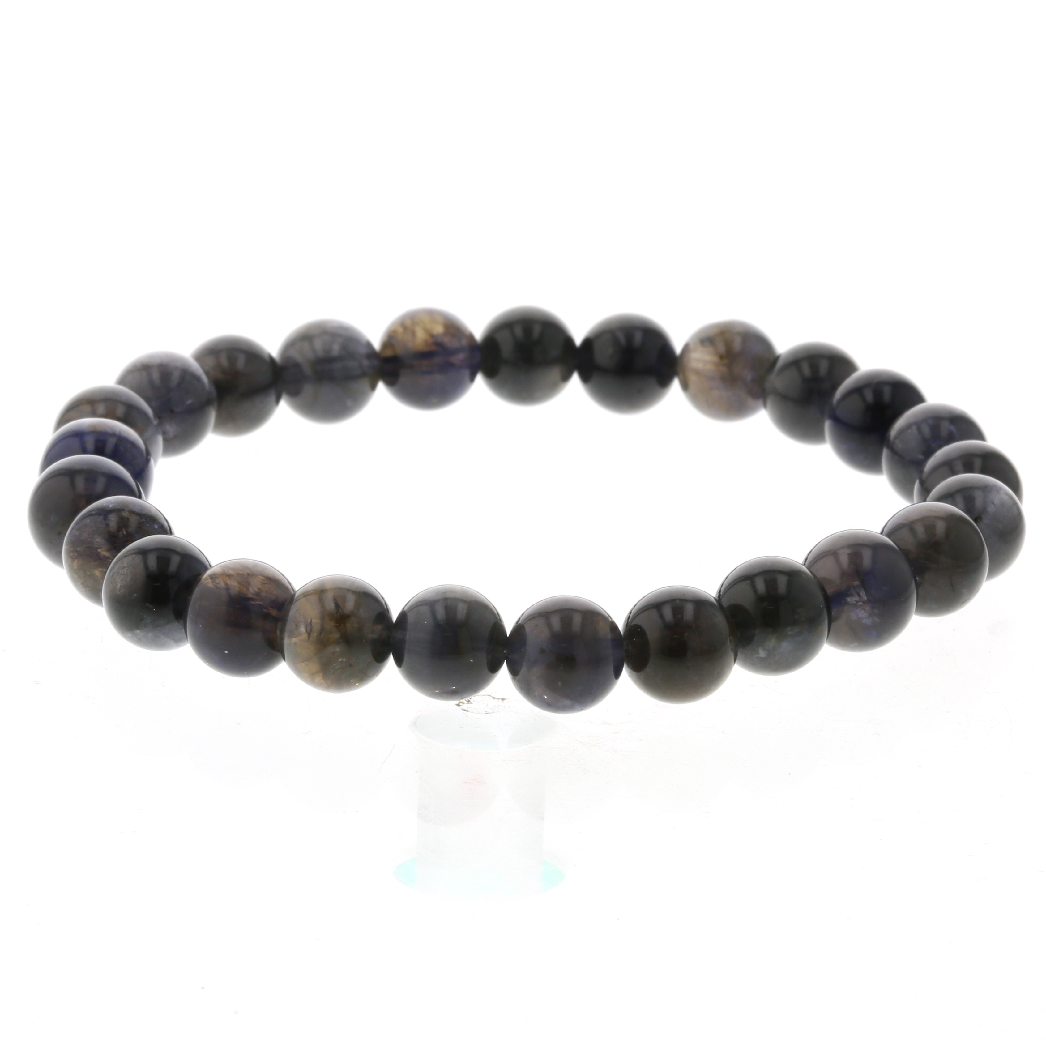 最高級（5A） ブラックスター アイオライト ブレスレット 8mm玉 No.16 [ 画像現物・一点物 ] [ 画像現物・一点物 ] パワーストーン 天然石 FORESTBLUE フォレストブルー【4928】