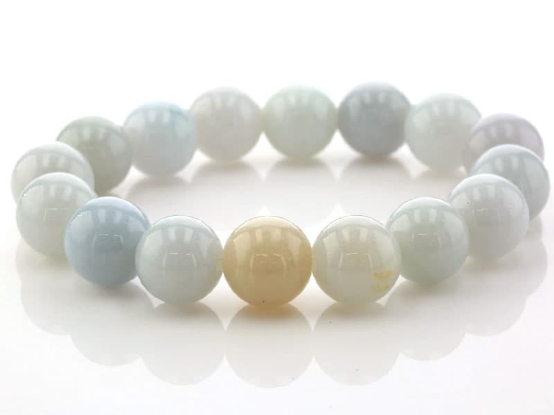 ラベンダー翡翠 (ひすい） （ミャンマー産）ブレスレット 13mm玉 No.1 [ 画像現物・一点物 ] パワーストーン 天然石 FORESTBLUE フォレストブルー【3728】