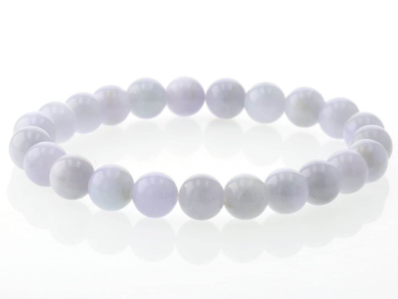 ラベンダー翡翠（ひすい） ブレスレット 8.5mm玉 No.62 [ 画像現物・一点物 ] パワーストーン 天然石 FORESTBLUE フォレストブルー【5063】