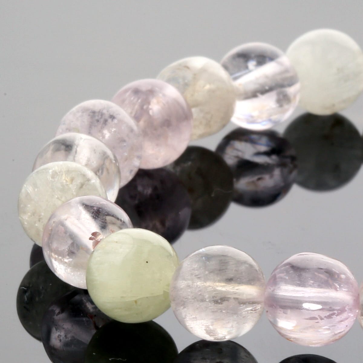 クンツァイト （マルチカラー） ブレスレット 8mm玉 No.7 [ 画像現物・一点物 ] パワーストーン 天然石 FORESTBLUE フォレストブルー【2686】