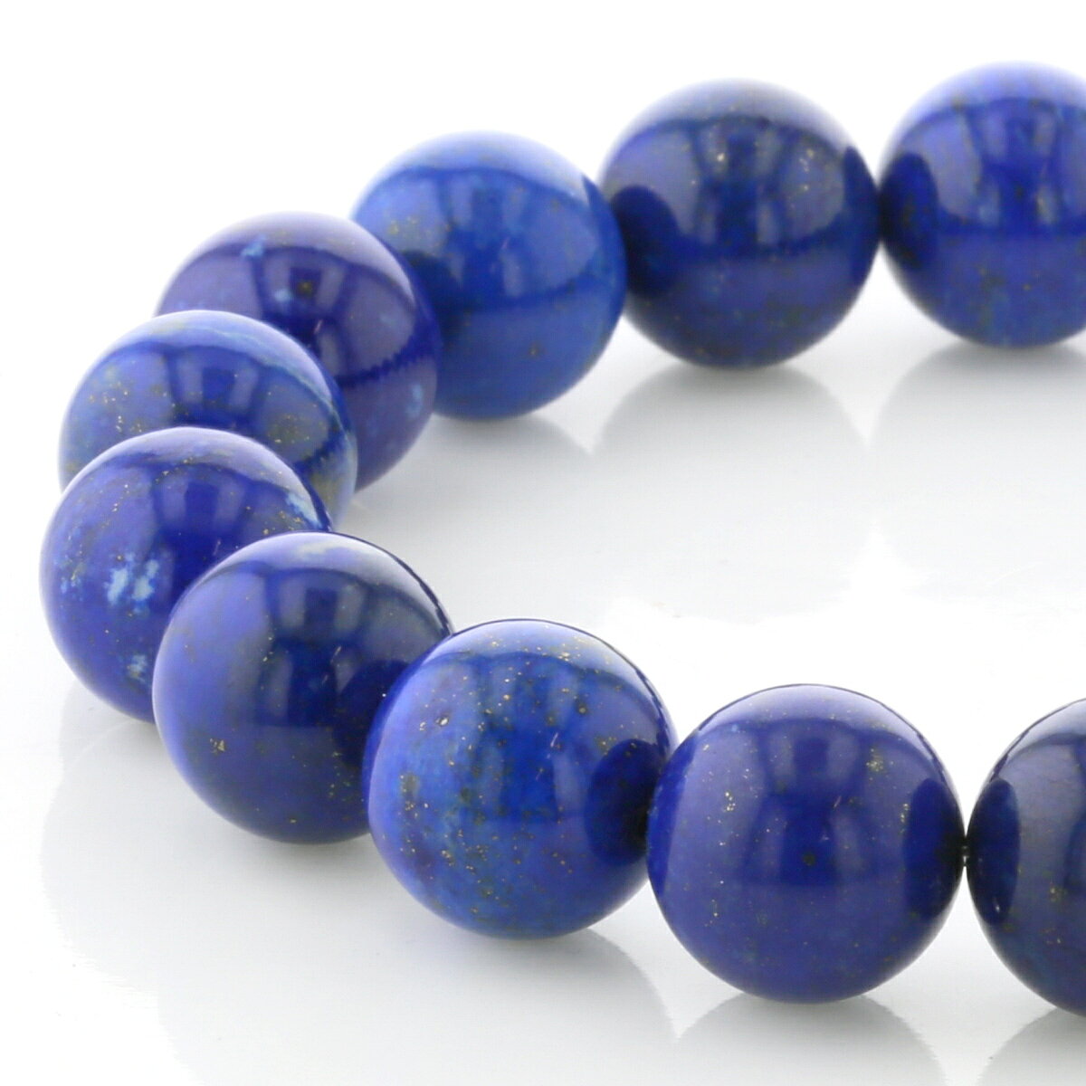 ラピスラズリ ブレスレット（無着色・無処理） 12.5mm玉 No.57 最高級【プレミアム】 [ 画像現物・一点物 ] パワーストーン 天然石 FORESTBLUE フォレストブルー【7013】