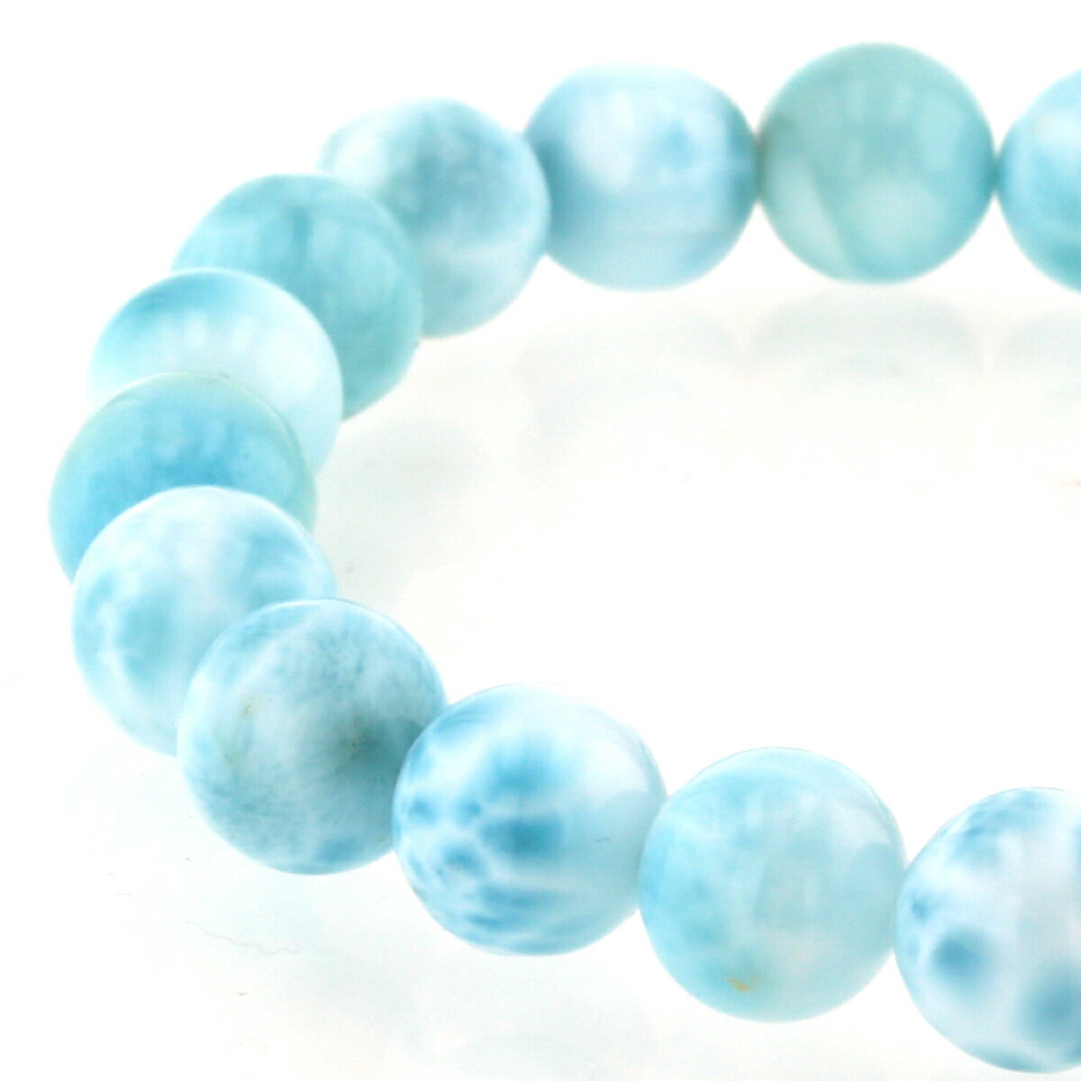 最高級（5A） ラリマー ブレスレット 9mm玉 No.25 [ 画像現物・一点物 ] パワーストーン 天然石 FORESTBLUE フォレストブルー【2867】(3.0)