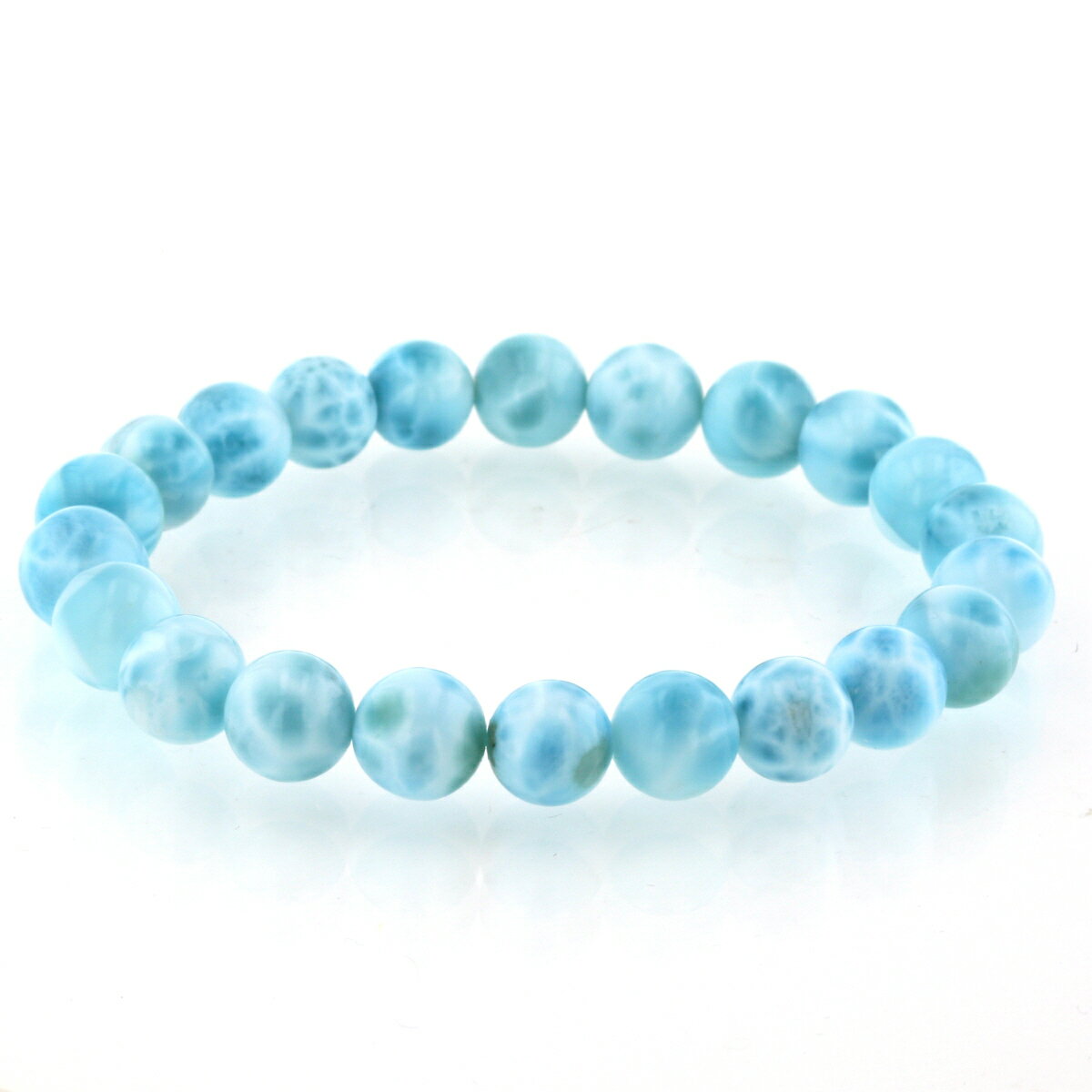 最高級（5A） ラリマー ブレスレット 9.5mm玉 No.26 [ 画像現物・一点物 ] パワーストーン 天然石 FORESTBLUE フォレストブルー【3228】