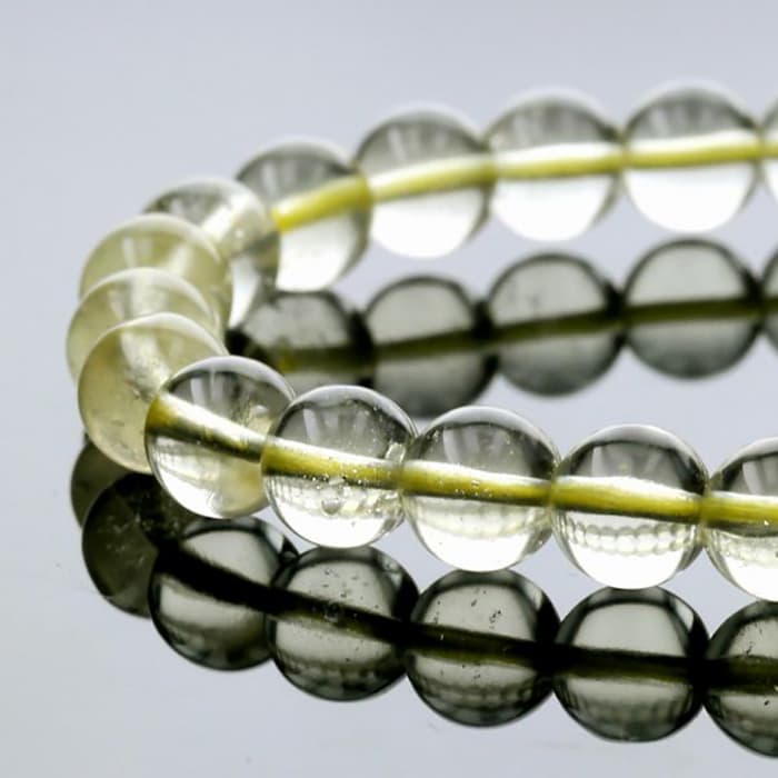 リビアングラス ブレスレット 7mm玉 No.9 （鑑別書付）クラス [ 画像現物・一点物 ] パワーストーン 天然石 FORESTBLUE フォレストブルー【3898】