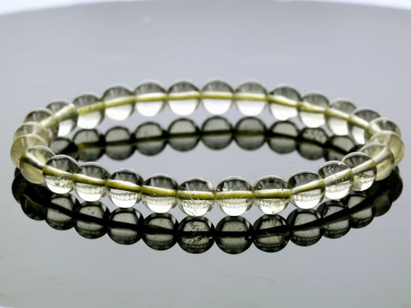 リビアングラス ブレスレット 7mm玉 No.9 （鑑別書付）クラス [ 画像現物・一点物 ] パワーストーン 天然石 FORESTBLUE フォレストブルー【3898】